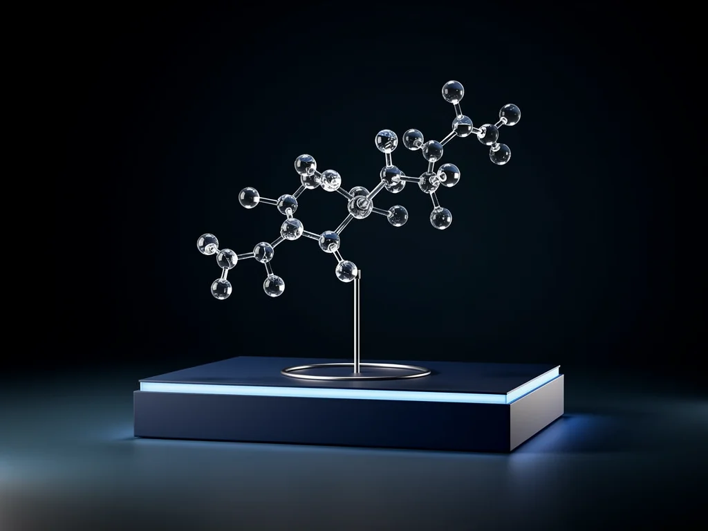 Abstract glass sculpture inspired by molecular forms